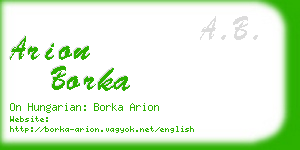 arion borka business card